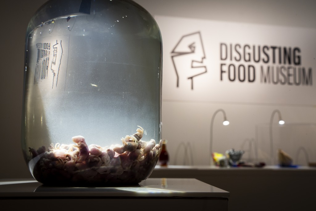 The exhibition brings together more than 80 unusual and polarizing foods from 35 countries that may look more at home in a dare than on a dinner table.