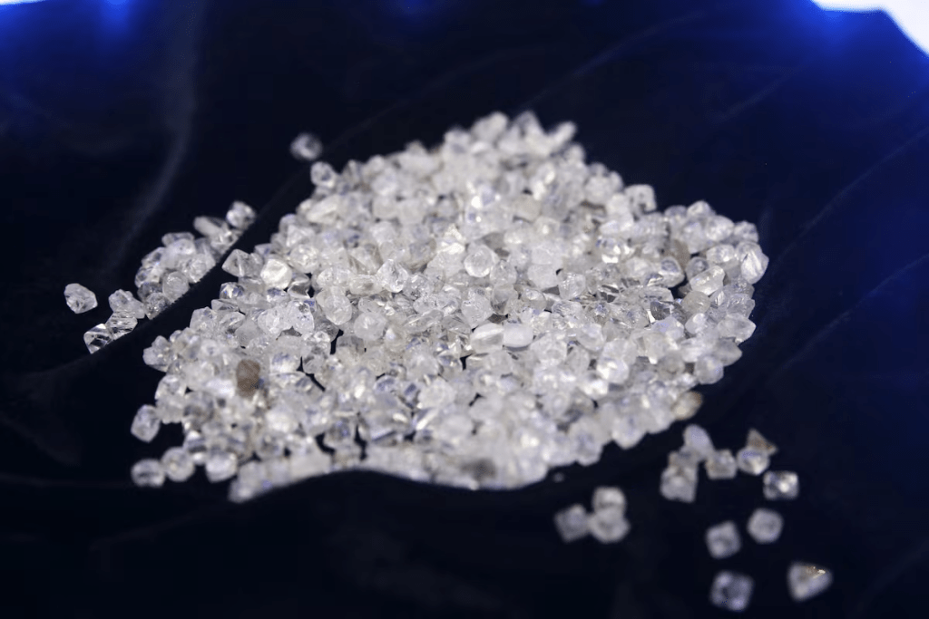 Diamonds are seen during an exhibition in Gaborone, Botswana, November 23, 2015. REUTERS/Siphiwe Sibeko/File Photo