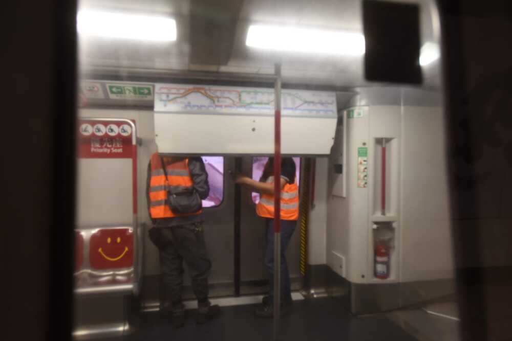 Workers are carrying out emergency repairs. 