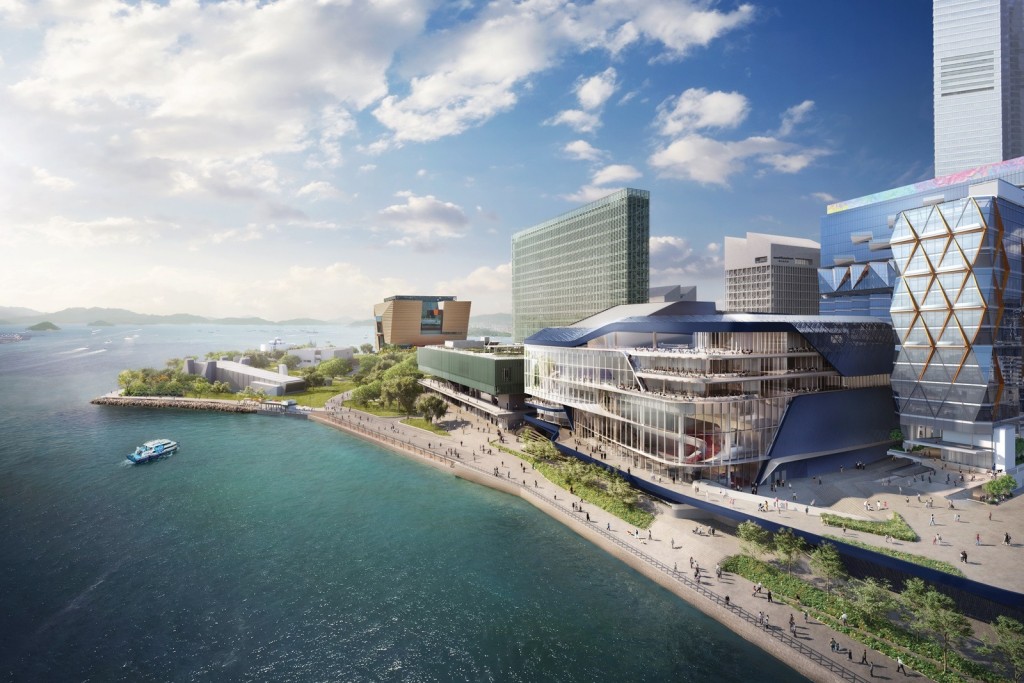 Concept photo of the West Kowloon Performing Arts Centre and the West Kowloon Artist Square Towers Project. WKCDA