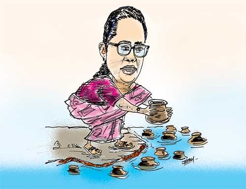 An editorial cartoon mocks Sri Lanka Health Minister Pavithra Wanniarachchi . An editorial cartoon mocks Sri Lanka Health Minister Pavithra Wanniarachchi .