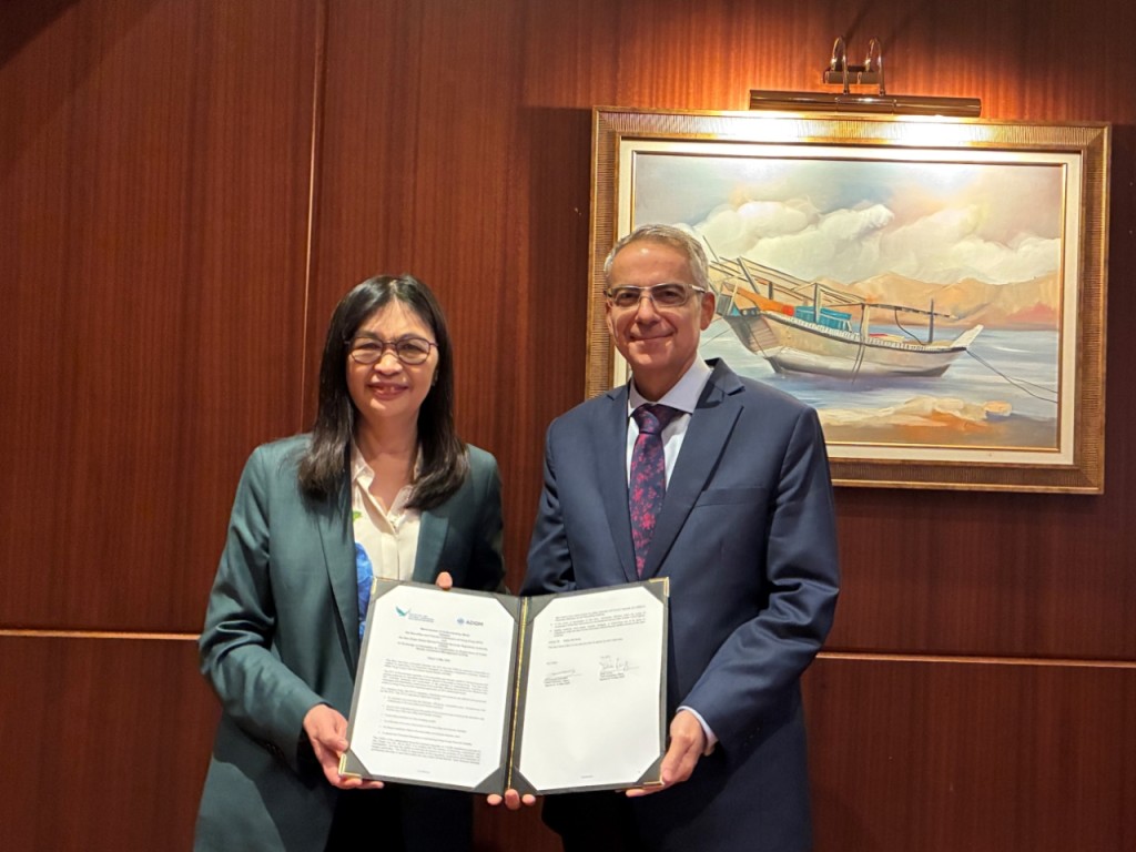 Julia Leung, left, and Emmanuel Givanakis in Doha. Photo from SFC