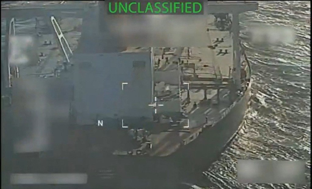 Photo by HANDOUT / US ATTORNEY GENERAL PAM BONDI'S X ACCOUNT / AFP This screen grab from a video posted by US Attorney General Pam Bondi on her X account on December 10, 2025 shows what Bondi says is the execution of "a seizure warrant for a crude oil tanker used to transport sanctioned oil from Venezuela and Iran" off the coast of Venezuela on December 10.