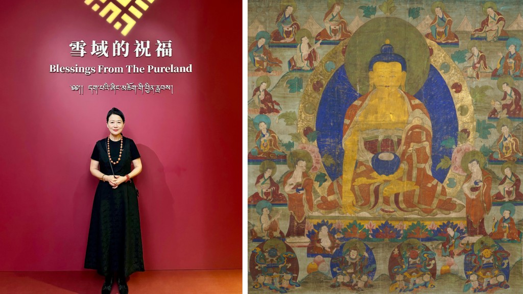 Linda Lau (Left) hopes the exhibition will deepen public understanding of the Tibetan Buddhist tradition and the thangkas' place in Chinese cultural art, and that in a turbulent world, they might offer some inner peace.