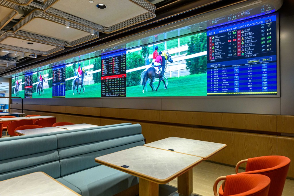 Featured by two 14-metre wide TV walls each larger than a double-decker bus, Champion Circle has more than doubled its number of televisions to almost 400 to keep customers connected to the thrill of racing.