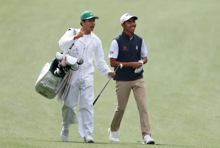 Fifa Laopakdee during his first official practice round at Augusta National. AFP