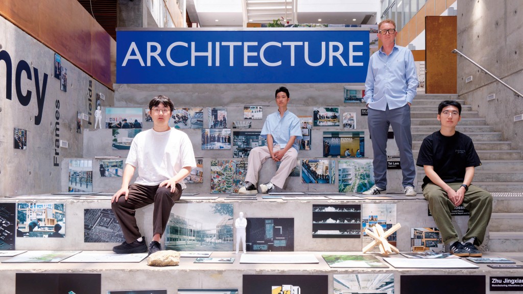 Professor Peter Winston Ferretto with Condition_Lab students. Together, they design and build Book Houses that bring positive change to communities in rural China and Kibera, Africa.