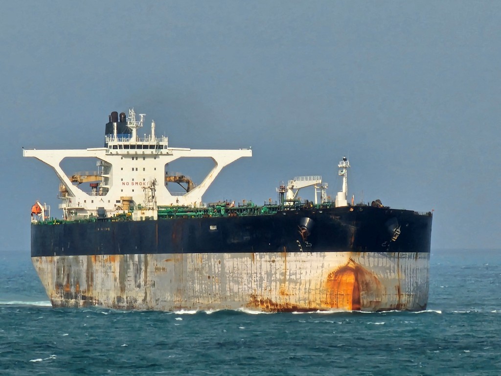 The vessel tanker Bella 1 at Singapore Strait. (Reuters)