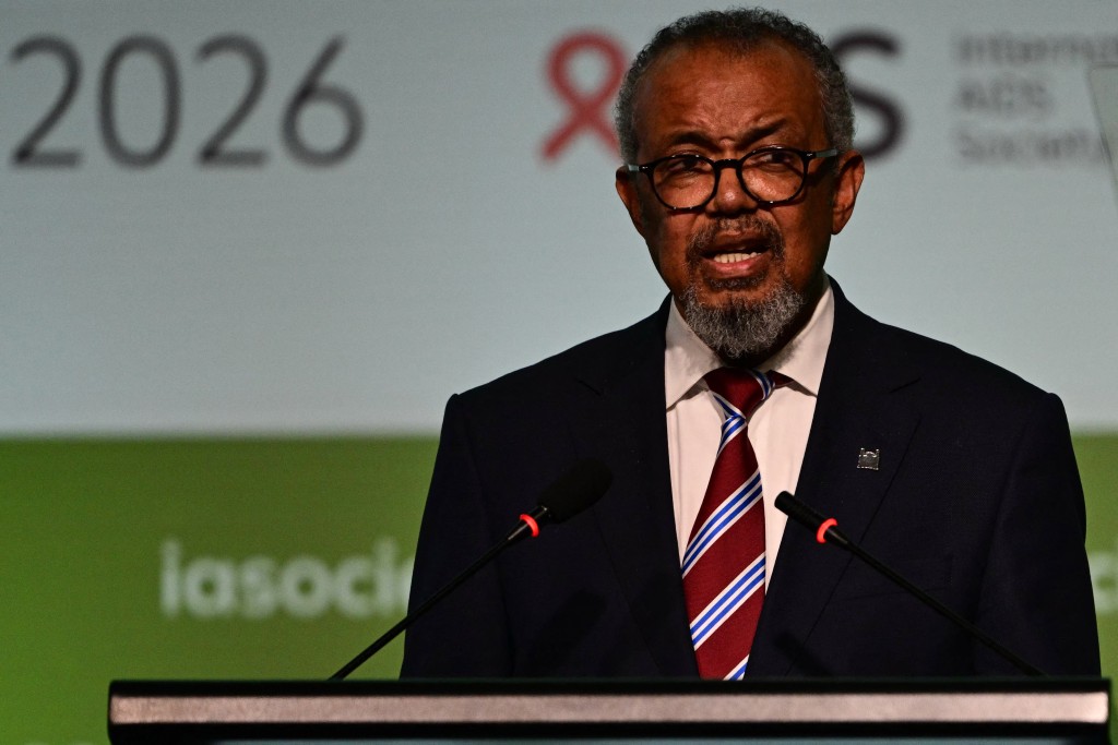 World Health Organization (WHO) Director-General Tedros Adhanom Ghebreyesus speaks during the opening ceremony of the 26th International AIDS Conference in Rio de Janeiro, Brazil, on July 27, 2026. (Photo by Pablo PORCIUNCULA / AFP)