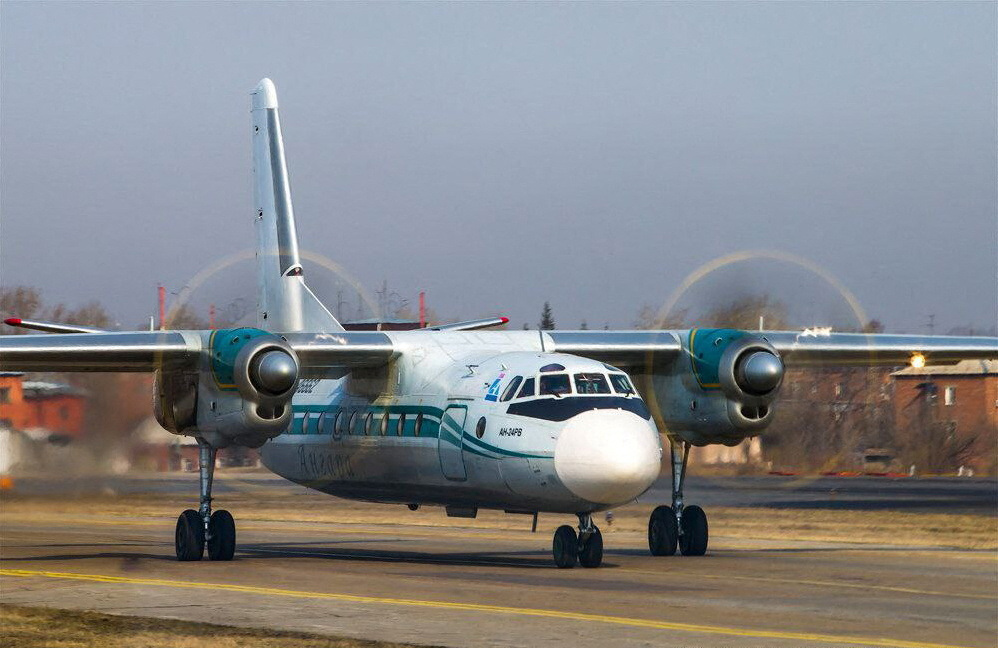 An An-24 aircraft of Angara Airlines takes off from the airport of Irkutsk, Russia, in this picture taken in April 2014. (Reuters)