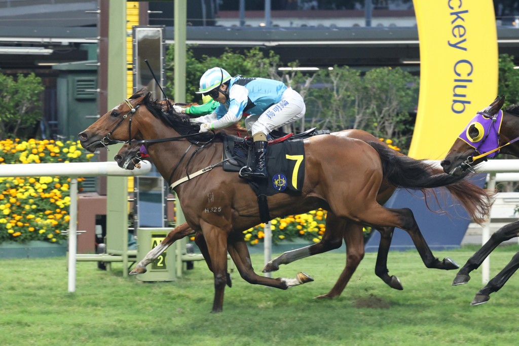New Power narrowly beats Jumbo Treasure to give trainer Michael Chang his 14th win of the campaign.