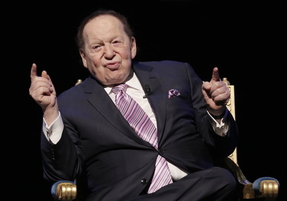 Sheldon Adelson speaks during a news conference for the opening of Parisian Macao in Macau on September 13, 2016. He built a casino empire spanning from Las Vegas to China. Sheldon Adelson speaks during a news conference for the opening of Parisian Macao in Macau on September 13, 2016. He built a casino empire spanning from Las Vegas to China.