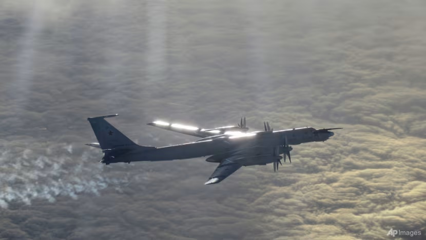 A Russian Tupolev Tu-142 maritime reconnaissance and anti-submarine warfare (ASW) aircraft. (Photo: Britain's Ministry of Defence via AP) A Russian Tupolev Tu-142 maritime reconnaissance and anti-submarine warfare (ASW) aircraft. (Photo: Britain's Ministry of Defence via AP)