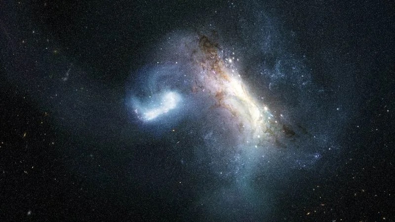 The collision about 11.8 billion years ago, when a dwarf galaxy known as LKH collided with the Milky Way and merged with it, appears in an artist's concept released on August 17, 2026. NASA, ESA, Joseph Olmsted (STScI)/Handout via REUTERS