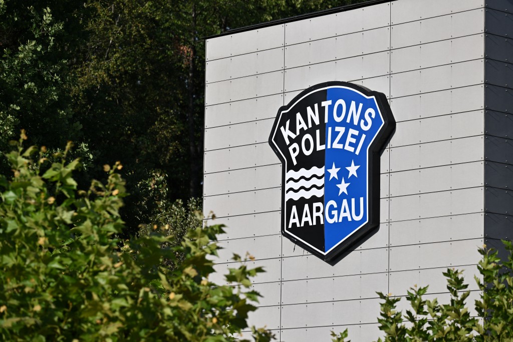 The Aargau canton Police station during a press conference in Schafisheim, northern Switzerland on August 30, 2026, following a shooting at a rave in Aarau. (AFP)