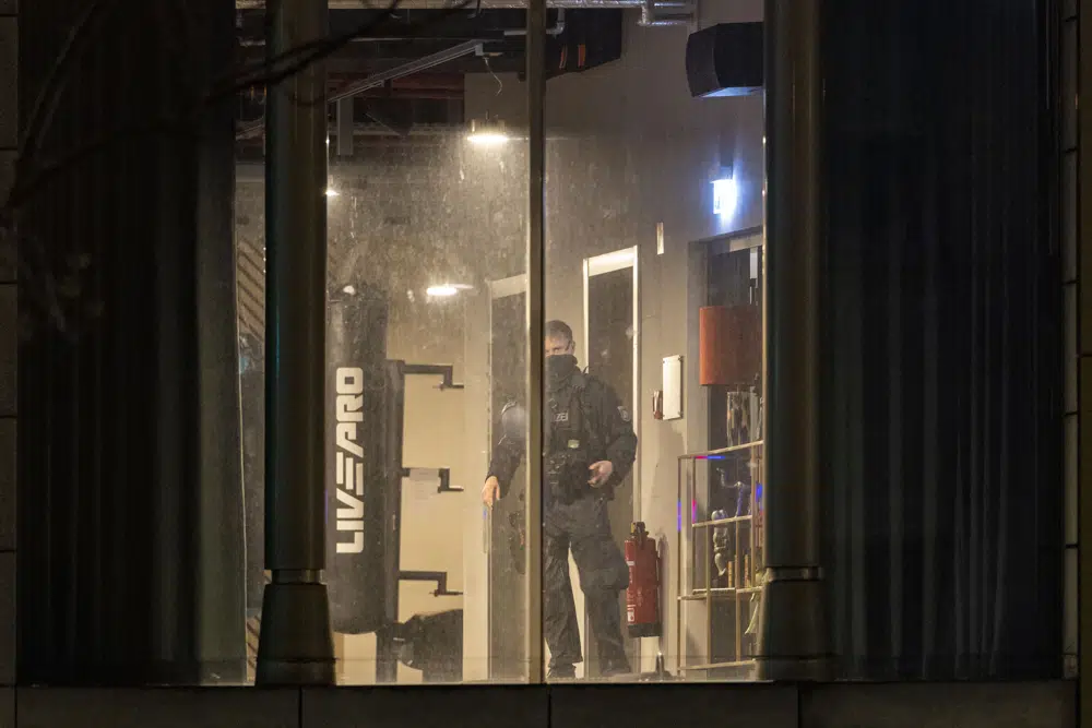 A police officer inspects a gym, the site of a stabbing attack, in a building in Duisburg, Germany. (AP) A police officer inspects a gym, the site of a stabbing attack, in a building in Duisburg, Germany. (AP)