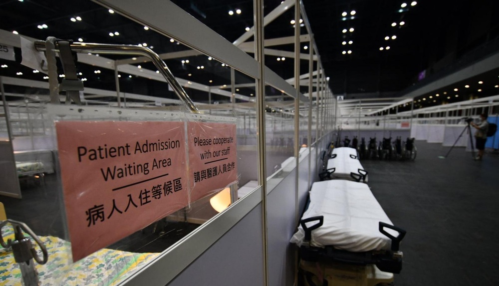 Temporary facilities to house patients at Asia World-Expo in Lantau. Temporary facilities to house patients at Asia World-Expo in Lantau.