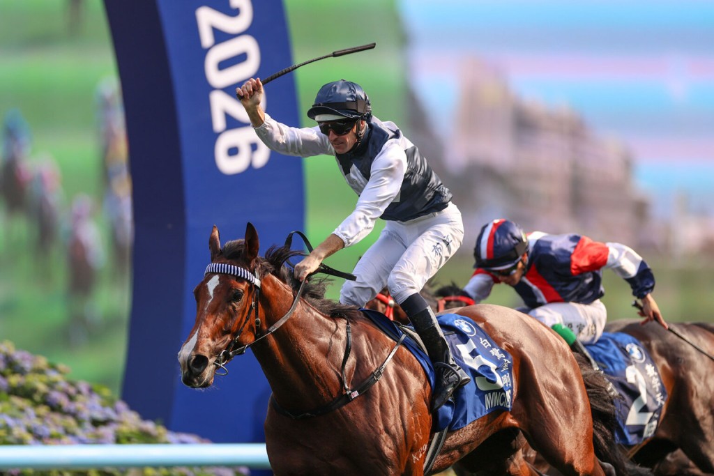 HUGH BOWMAN, INVINCIBLE IBIS / Hong Kong Derby // Sha Tin /// 2026 //// Photo by HKJC HUGH BOWMAN, INVINCIBLE IBIS / Hong Kong Derby // Sha Tin /// 2026 //// Photo by HKJC