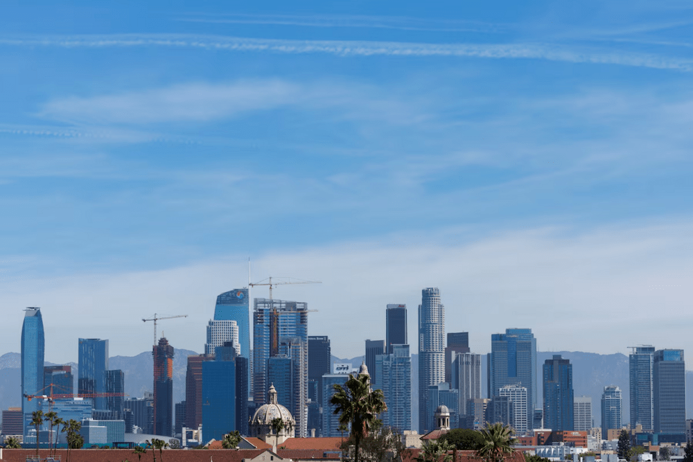 A view of the skyline of downtown Los Angeles A view of the skyline of downtown Los Angeles, California, U.S., March 22, 2022. REUTERS/Mike Blake A view of the skyline of downtown Los Angeles A view of the skyline of downtown Los Angeles, California, U.S., March 22, 2022. REUTERS/Mike Blake