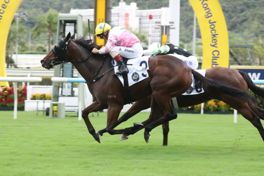 Jubilant Winner edges past Incredible Moment to win the Kwok Shui Handicap (Sing Tao) 