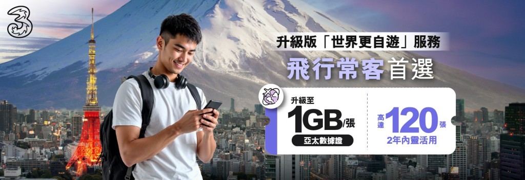 The upgraded service offers up to 120 travel data passes that can be used over a 24-month contract period, with each pass offering 1 gigabyte of travel data.