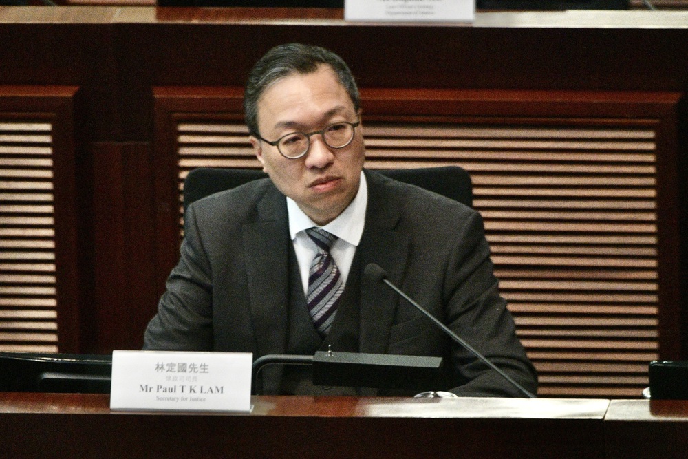 Secretary for Justice Paul Lam Ting-kwok. Secretary for Justice Paul Lam Ting-kwok.