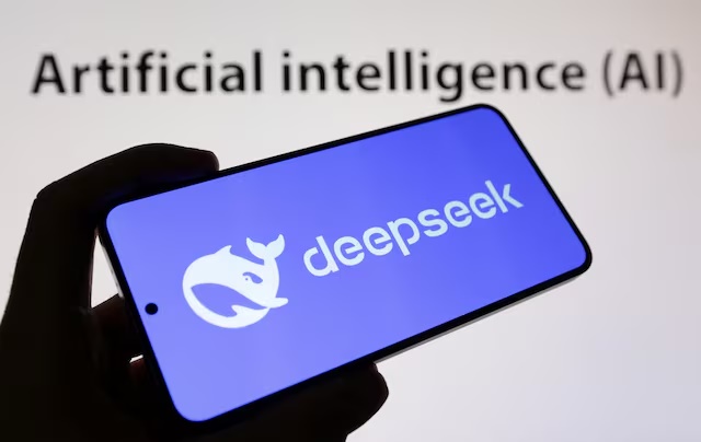 The Deepseek logo and words reading "Artificial Intelligence AI" are seen in this illustration taken on January 29, 2025. REUTERS/Dado Ruvic/Illustration 