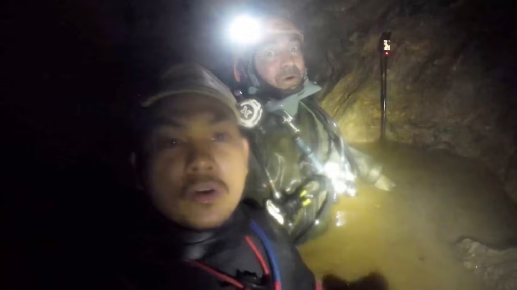 Two rescue workers say that they have found five of the people who were trapped in a cave alive, in Xaisomboun Province, Laos, May 27, 2026, in this screengrab obtained from a social media video. Norrased Palasing/via REUTERS