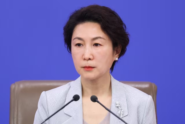 Chinese Foreign Ministry Spokesperson Mao Ning attends a press conference on the sidelines of the National People's Congress (NPC), in Beijing, China, March 8, 2026. REUTERS/Maxim Shemetov