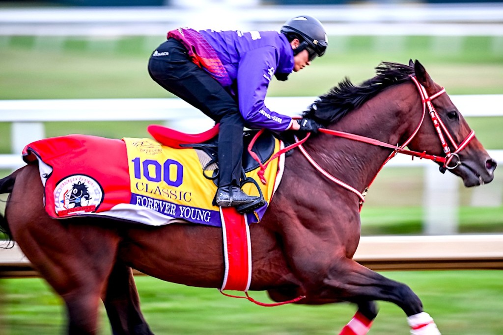 FOREVER YOUNG, RYUSEI SAKAI / Keeneland // 2026 /// Photo by Carlos J. Calo via Eclipse Sportswire & Breeders’ Cup