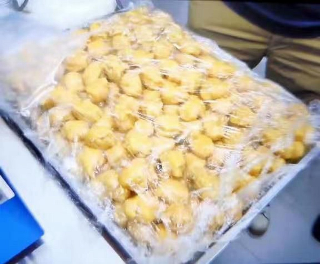 The mooncake production facility at an industrial building unit in Fo Tan in September 2023. The mooncake production facility at an industrial building unit in Fo Tan in September 2023.
