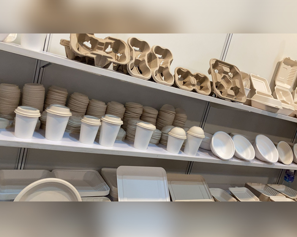 Cutlery and cup lids made of sugarcane and bagasse