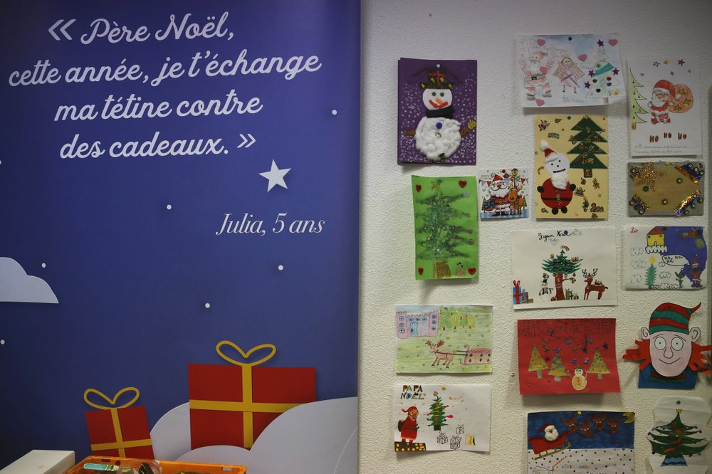 The train station in Libourne, southwest France, where postal workers handle envelopes addressed to 'Pere Noel' - Father Christmas in French. 