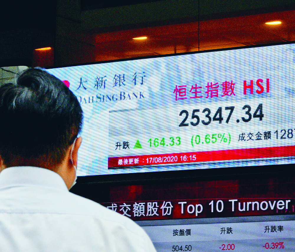 The HSI closed at 25,347 points yesterday. SING TAO The HSI closed at 25,347 points yesterday. SING TAO