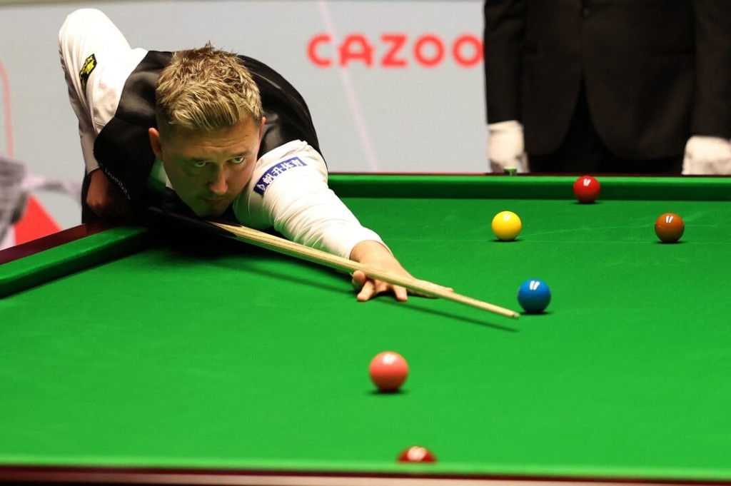England's Kyren Wilson in action during his match. (Reuters)