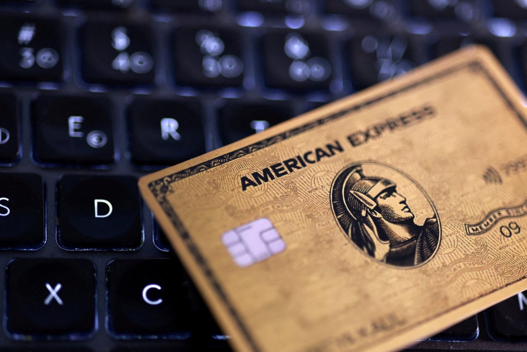 An American Express credit card mockup is seen in this illustration taken July 17, 2026. REUTERS