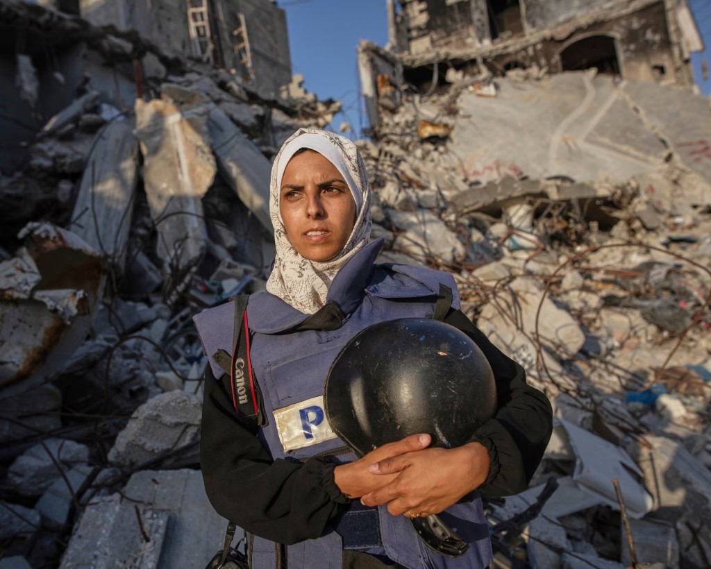 Mariam Dagga was killed alongside four other journalists in al-Nasser hospital, where she had reported throughout the war in Gaza. Photograph: Jehad Alshrafi/AP