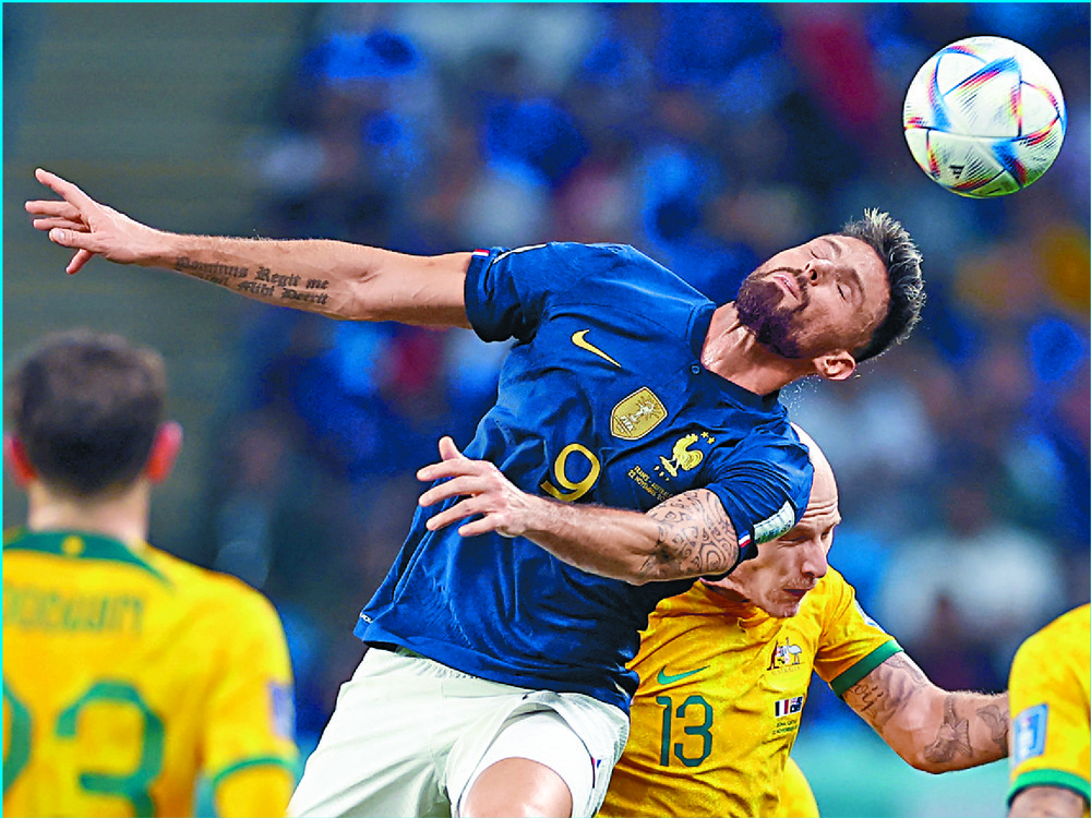 Olivier Giroud scored twice against Australia. REUTERS Olivier Giroud scored twice against Australia. REUTERS