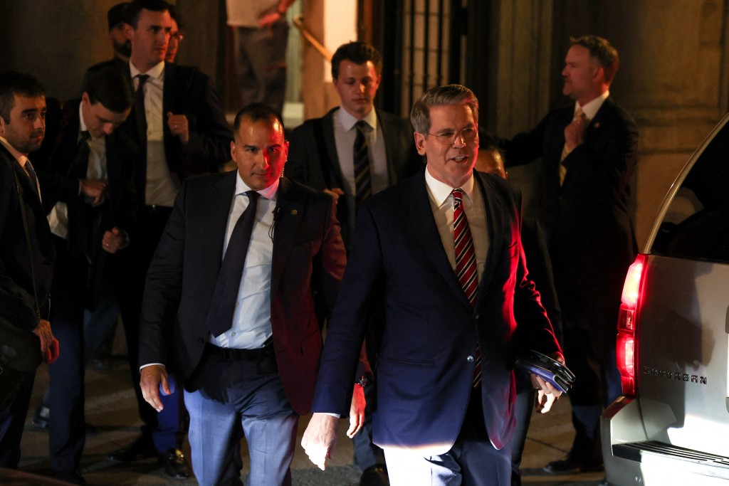 U.S. Treasury Secretary Scott Bessent leaves Santa Cruz Palace following meeting with Chinese Vice Premier He Lifeng, on the day of U.S.-China trade and economic talks, in Madrid, Spain, September 14, 2025. (Reuters)