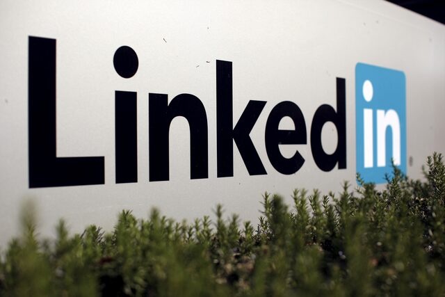 The logo for LinkedIn Corporation is shown in Mountain View, California, U.S. February 6, 2013. REUTERS/Robert Galbraith//File Photo