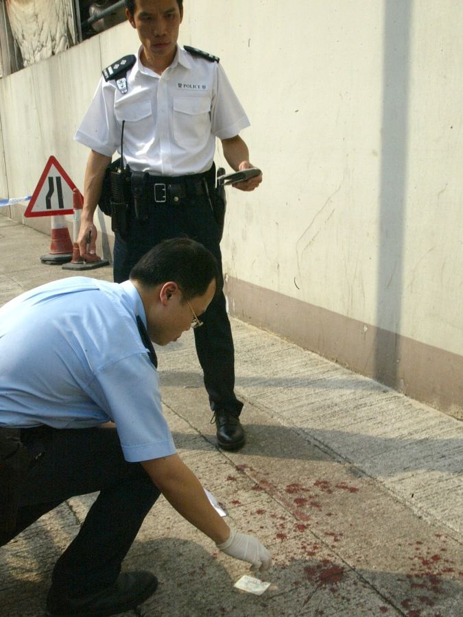 Blood was seen at the scene following the attack. File Photo