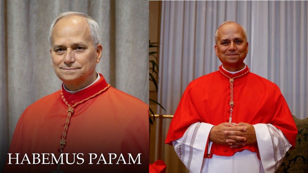 (Right) Robert Francis Prevost poses after being elevated to the rank of cardinal at the Vatican, September 30, 2023. (Reuters)