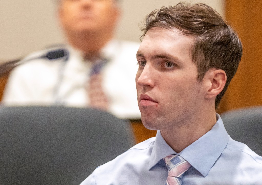 Tyler Robinson, the man accused of killing Charlie Kirk at Utah Valley University, appears during a hearing in Fourth District Court in Provo, Utah, U.S., December 11, 2025. Rick Egan/Pool via Reuters