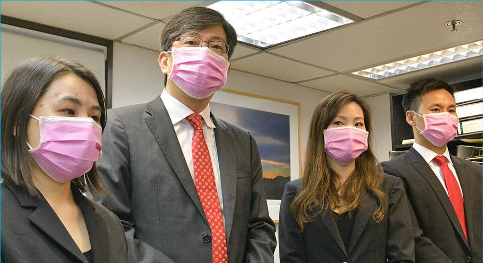 From left, Janet Pang, Kenneth Lam, Michelle Tsoi, Davyd Wong and Mark Daly all expressed their opposition to the commentary. From left, Janet Pang, Kenneth Lam, Michelle Tsoi, Davyd Wong and Mark Daly all expressed their opposition to the commentary.