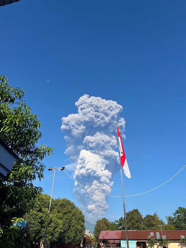 Smoke after the eruption of Mount Dukono in North Halmahera Regency, North Maluku, Indonesia, May 8, 2026, in this picture obtained from social media. Jhon Frengki Manipa/via REUTERS