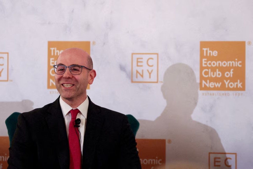 Federal Reserve Governor Stephen Miran speaks at the Economic Club of New York in New York City, U.S., September 22, 2025. REUTERS
