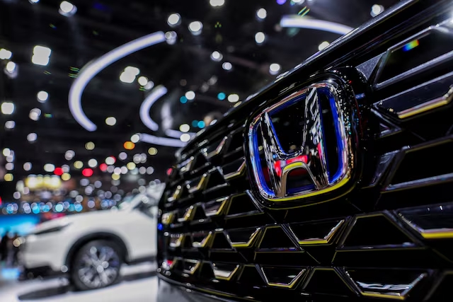 The Honda logo is displayed, at the 46th Bangkok International Motor Show in Bangkok, Thailand, March 24, 2025. (Reuters)