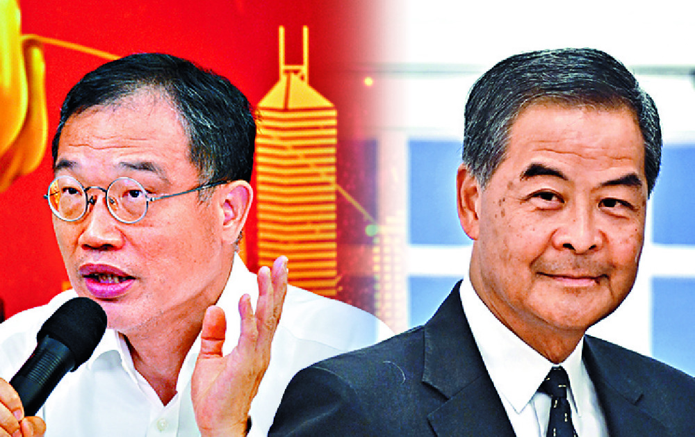 Cheung Chi-kong, left, and Leung Chun-ying. Cheung Chi-kong, left, and Leung Chun-ying.