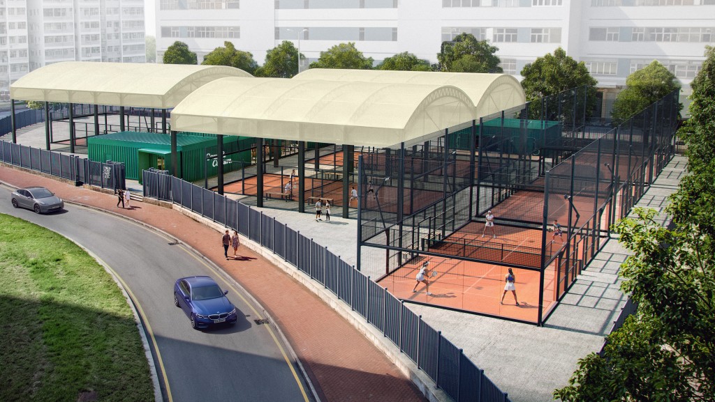 Rendering of Taikoo Place Padel Club. SWIRES PROPERTIES