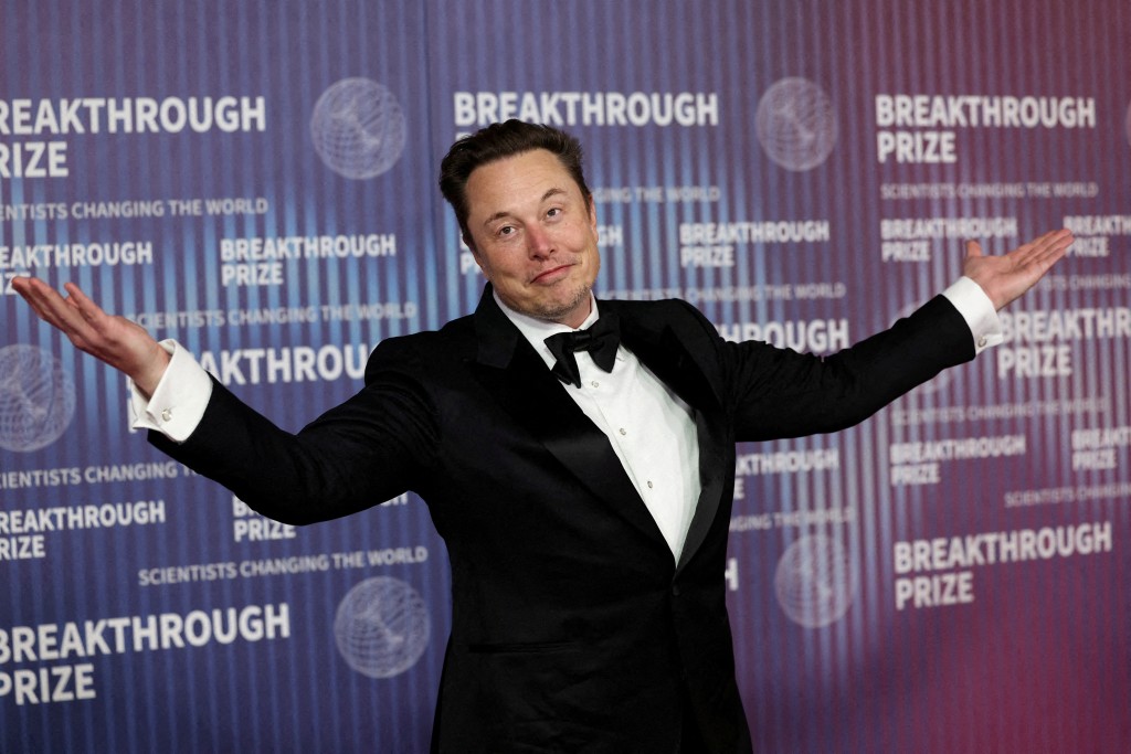 Elon Musk attends the Breakthrough Prize awards in Los Angeles, California, U.S., April 13, 2024. REUTERS
